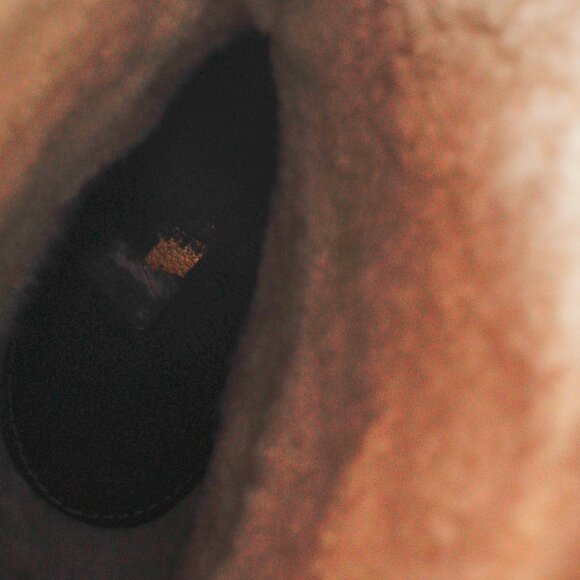 Yves Saint Laurent Grey Suede Shearling Platform Wedge Boot - Picture 10 of 10